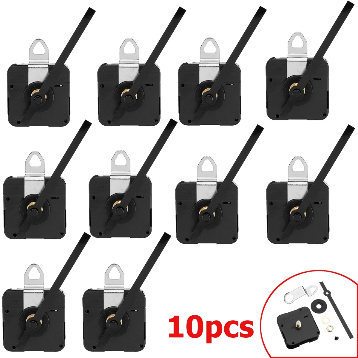 10Pc For Tide Quartz Controlled Clock Movement Motor Mechanism 115mm Hands Fitting Classic Hanging Black Quartz Watch Wall Clock