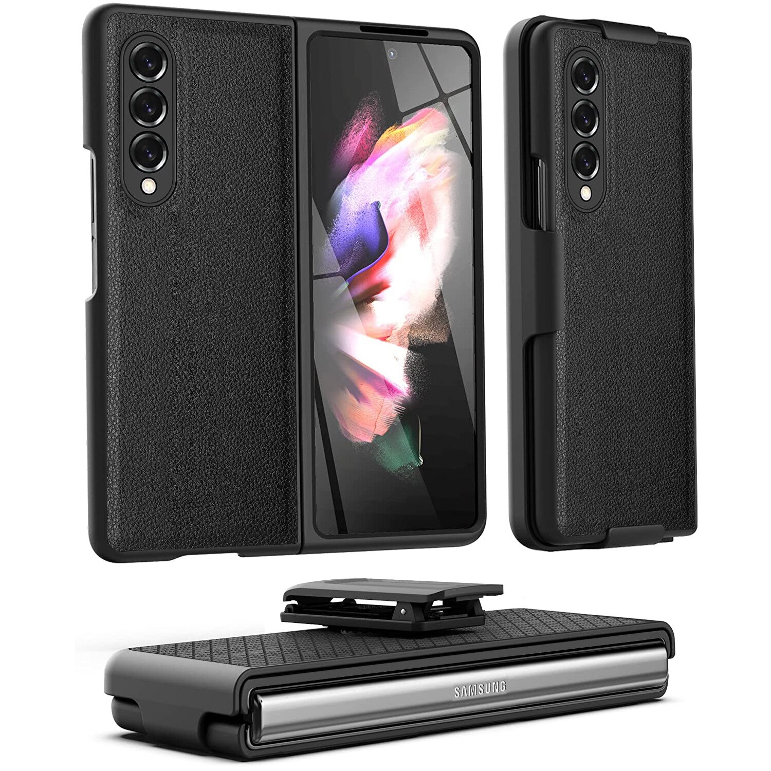 Custodia DuraClip per Samsung Galaxy Z Fold 3 custodie con Clip da cintura Cover anteriore/posteriore sottile con fondina per Galaxy Z Fold 3 Funda