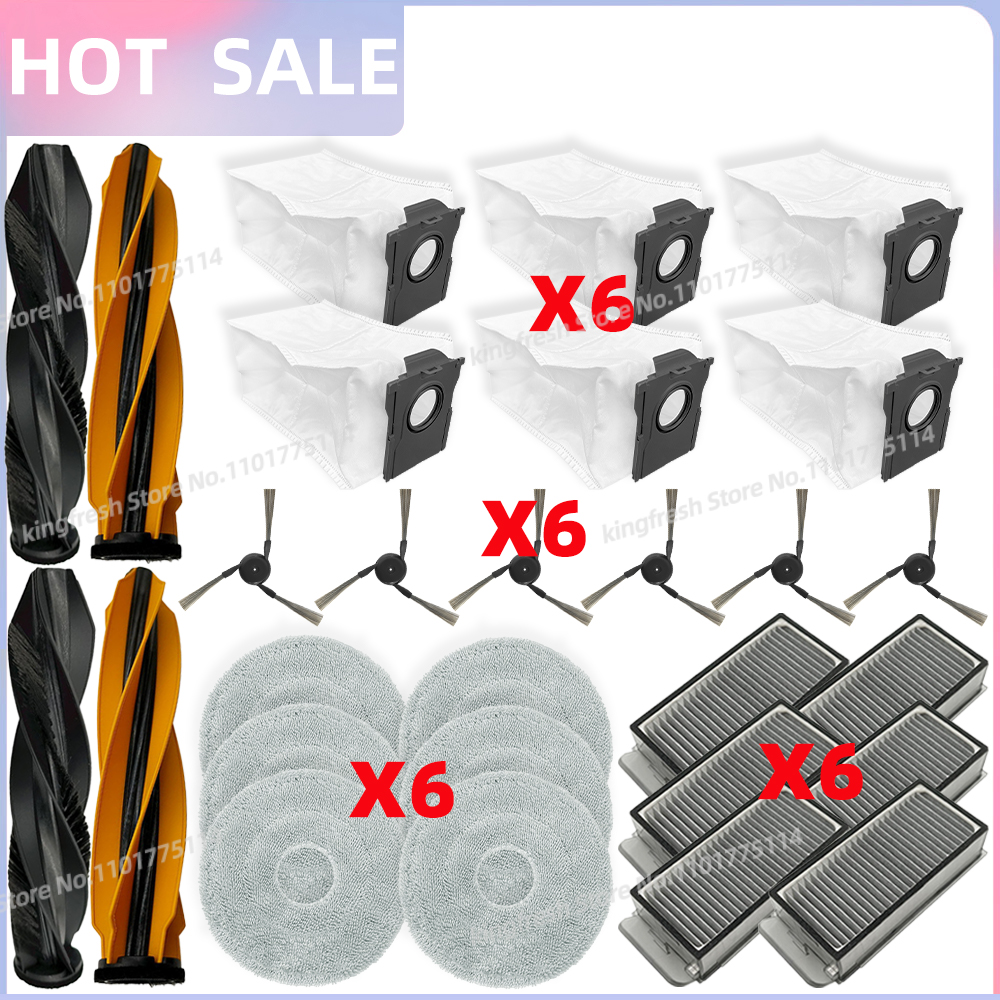 Compatibile con ( Dreame L50 pro ultra / Dreame X50 ultra / Dreame X50 maestro ) Parti per Aspirapolvere Rullo Principale Spazzola Laterale Filtro HEPA Panno per Pulizia Sacchetto della Polvere Accessori: bianca