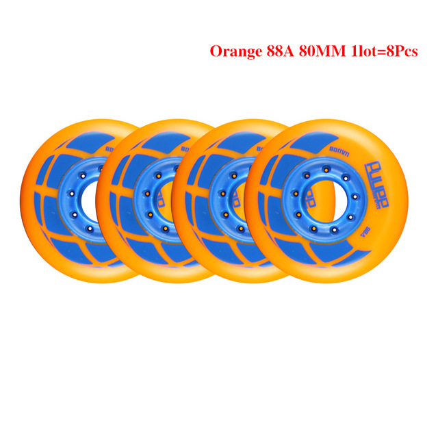 Jeerkool skridskor rull 88a 76/80mm inline broms slalom fri skridsko glidvals för seba powerslide patines hjul  lz26: Orange 80mm 8 st