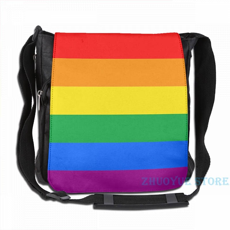 Grappige Grafische Print Gay Pride Vlag Streep Usb Lading Rugzak Mannen Schooltassen Vrouwen Tas Reizen Laptoptas: Single shoulder pack