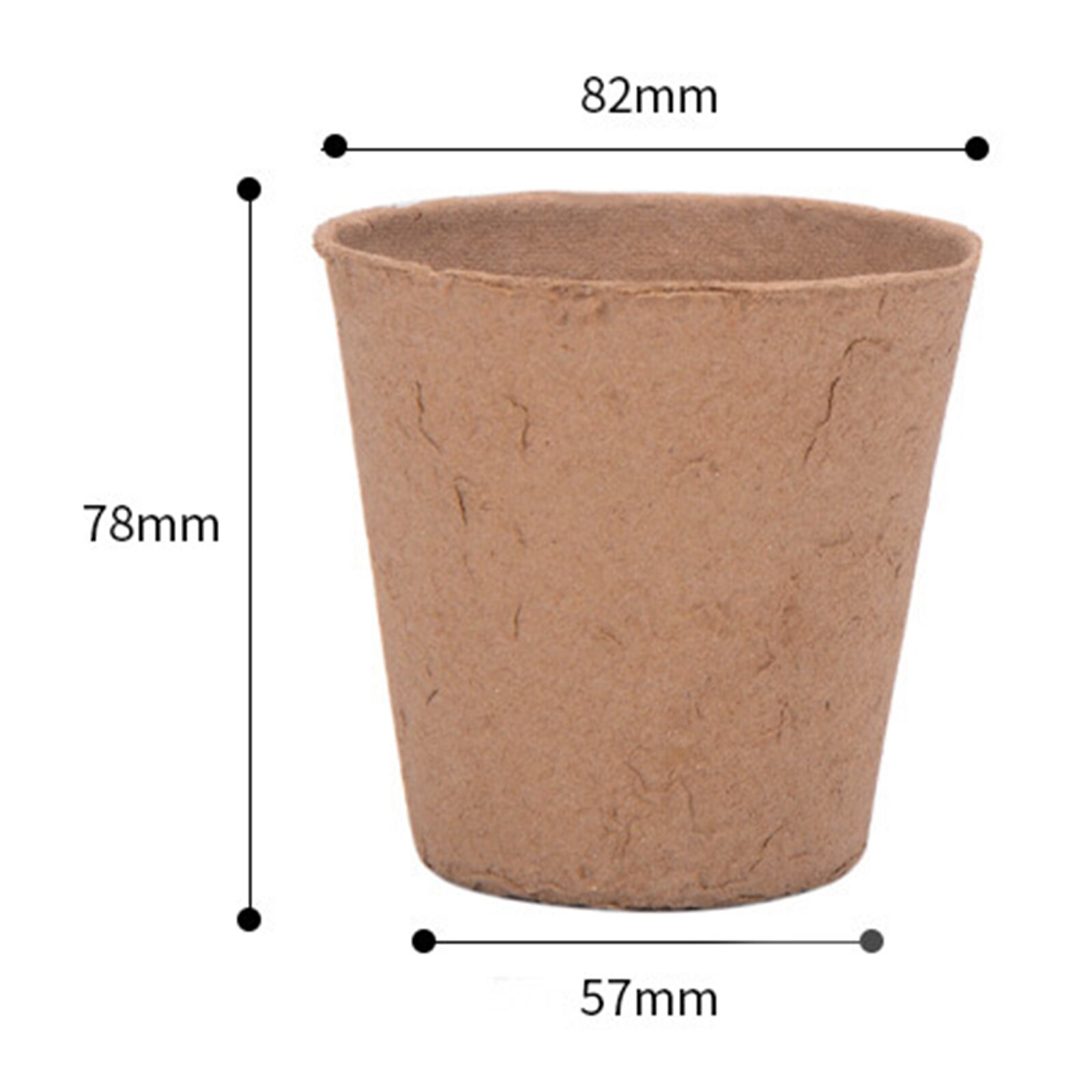 25Pcs Round Biodegradable Paper Pulp Peat Pots Plant Nursery Cup Tray Garden 78*82mm