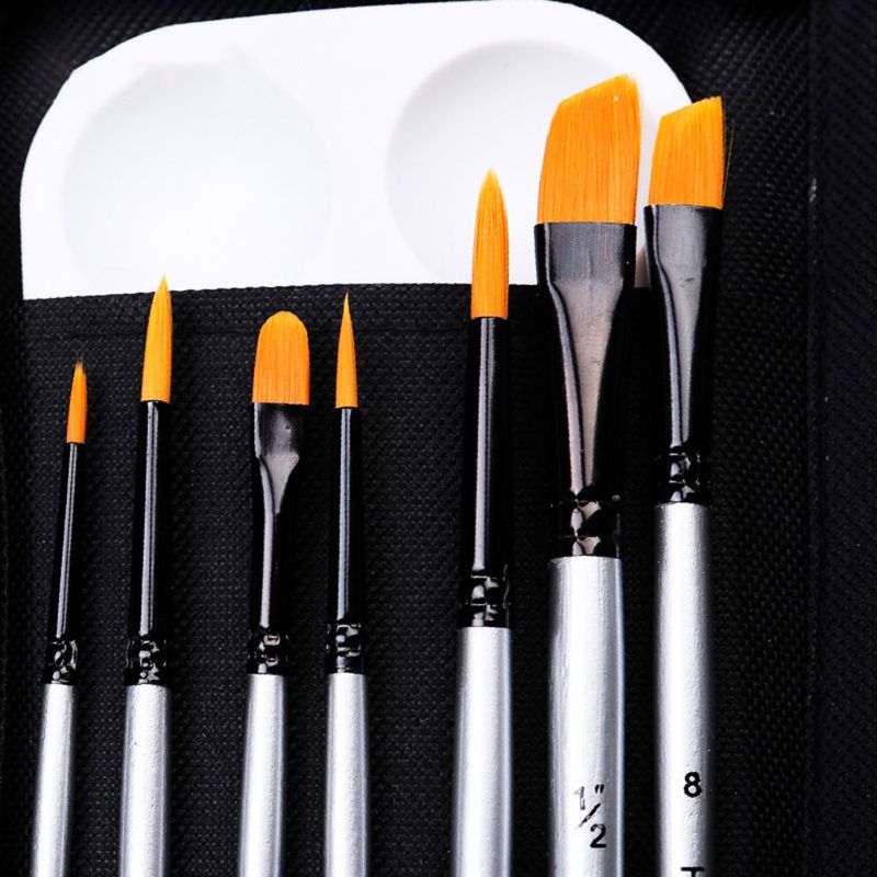 16pcs Acrylic Paints Brush Palette Set Hand Painted Artist Draw DIY DXAB