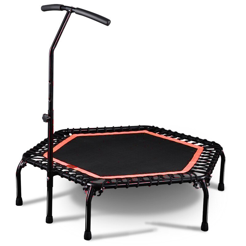 Lism 45-Inch Indoor Fitness Aerobics Training Stille Mini Trampoline Met Verstelbare Handgreep: Rood