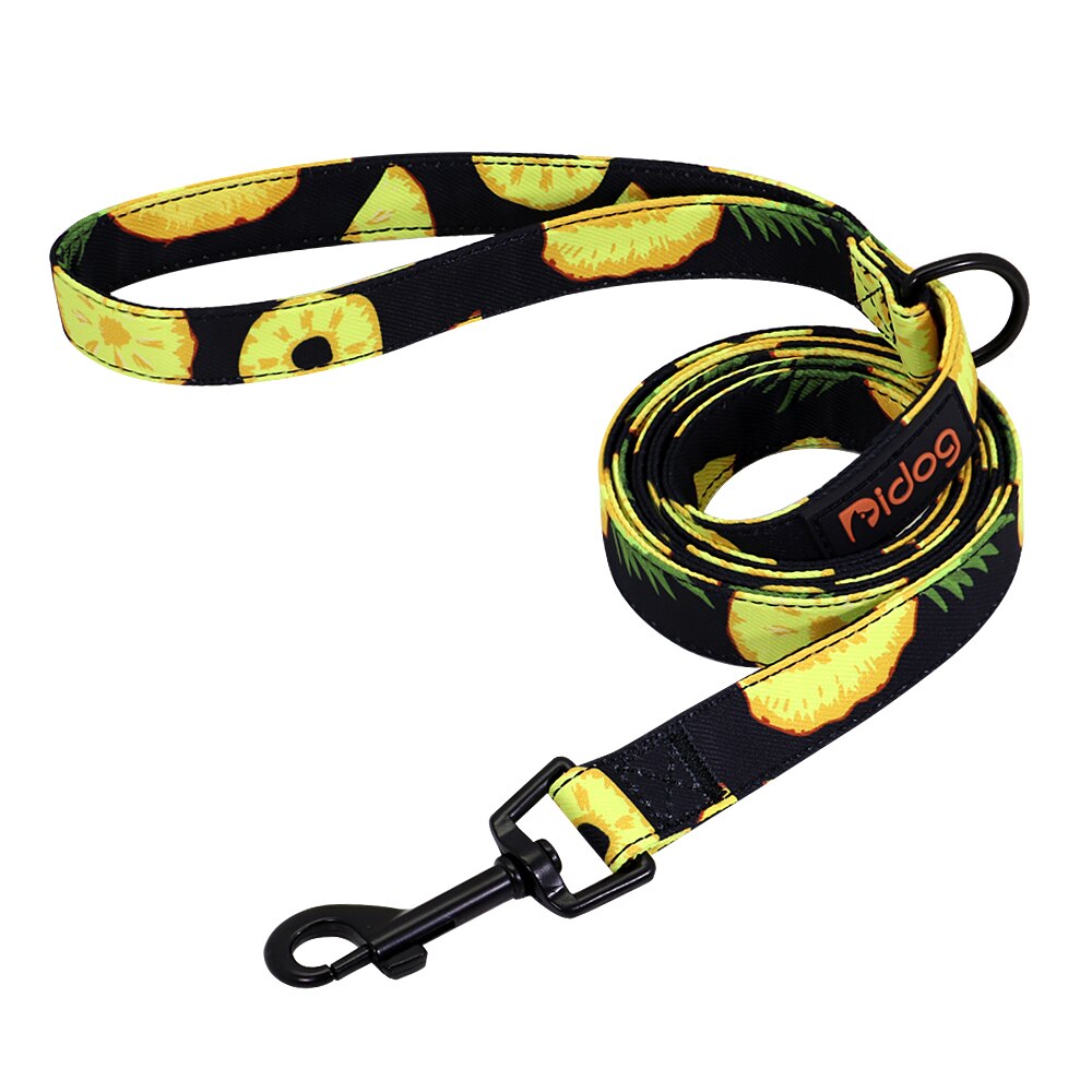 Laisse en Nylon pour chien, 150cm, imprimé coloré, corde de plomb, ceinture pour animaux domestiques, entraînement à la marche, carlin, bouledogue français: 102 BLACK