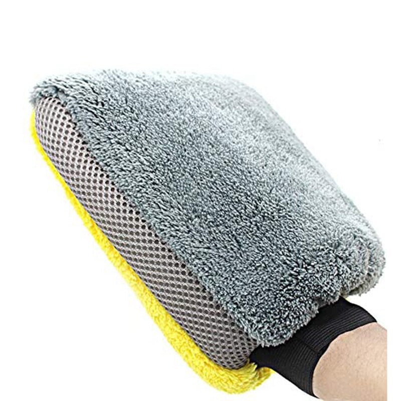 2 stk bilvask handske mikrofiber anti-ridse dobbeltsidet rengøringshandsker sæt bløde alsidige rengøringsklude