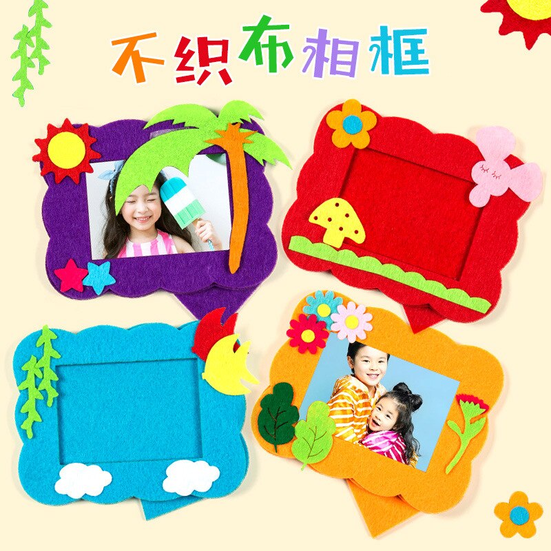 3pcs 5-inch photos Non-woven photo frame small photo frame Kindergarten kids art hand-made Art materials DIY