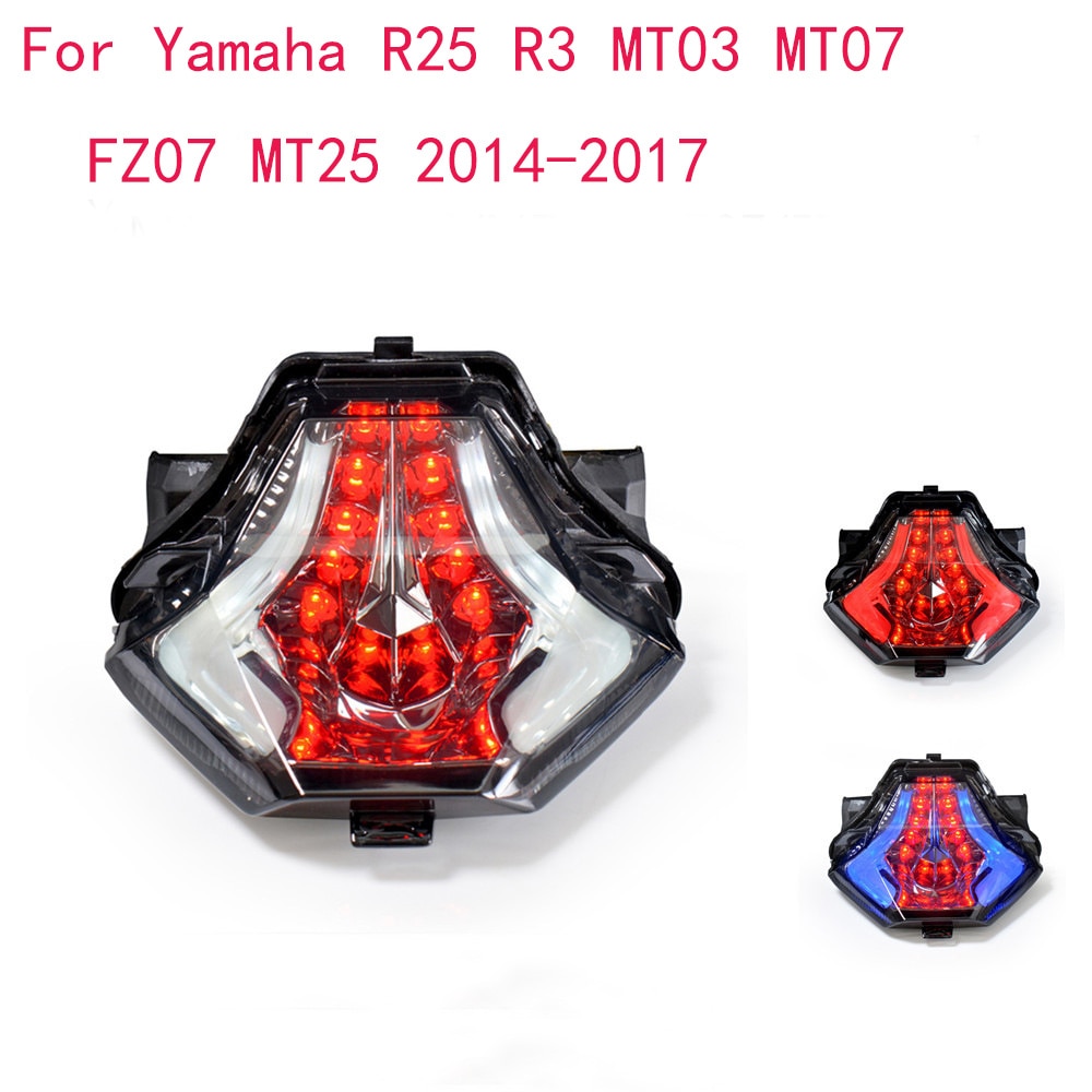 Voor Yamaha R3 R25 MT07 MT-07 Mt 07 25 03 Achterlichten Led Running Zwaailichten Stop Brake Blinker Achterlicht knipperlichten Flasher