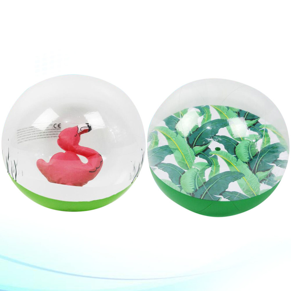 2 uds pelota transparente de playa creativa bola inflable divertida diversión con agua pelota de playa Bola de piscina para niños al aire libre playa (Flami