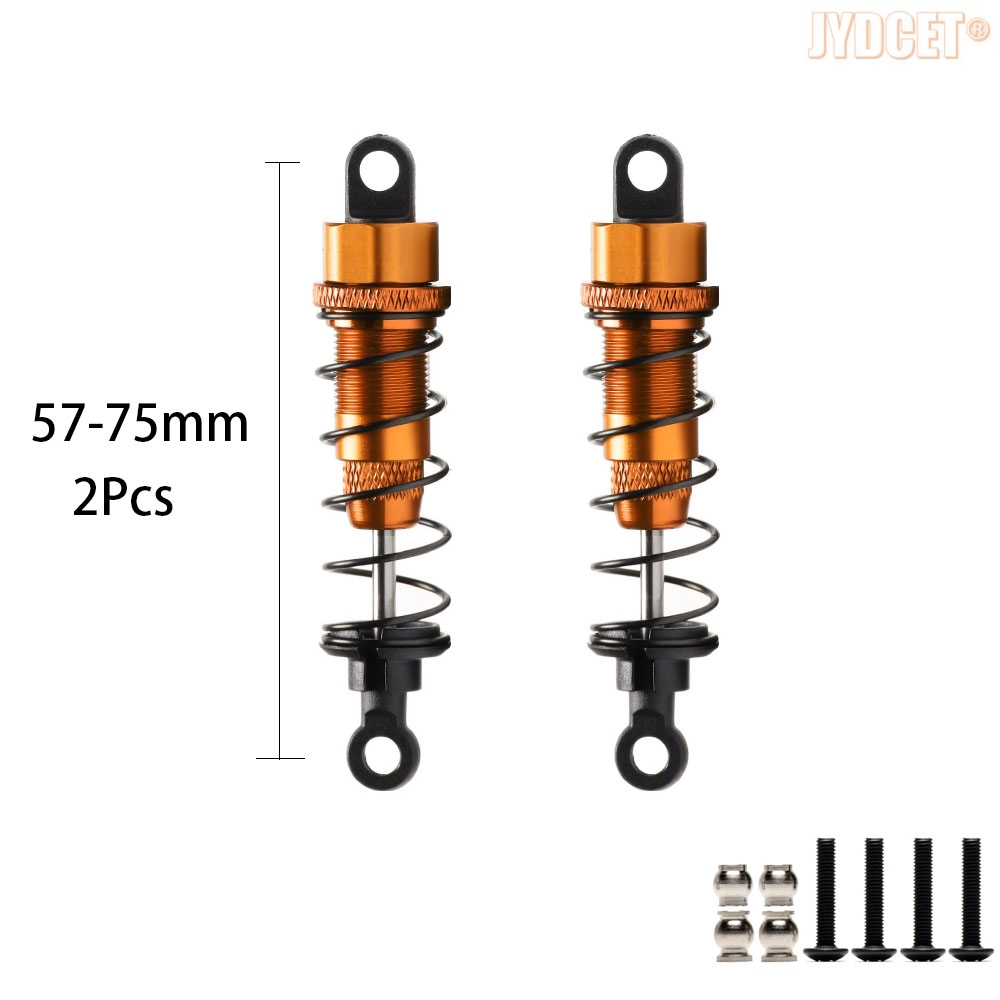 Amortisseur d'huile en alliage d'aluminium 75MM 80MM 90MM, pour voitures RC 1/10 adultes Tamiya CC01 Axial SCX10 D90: YELLOW