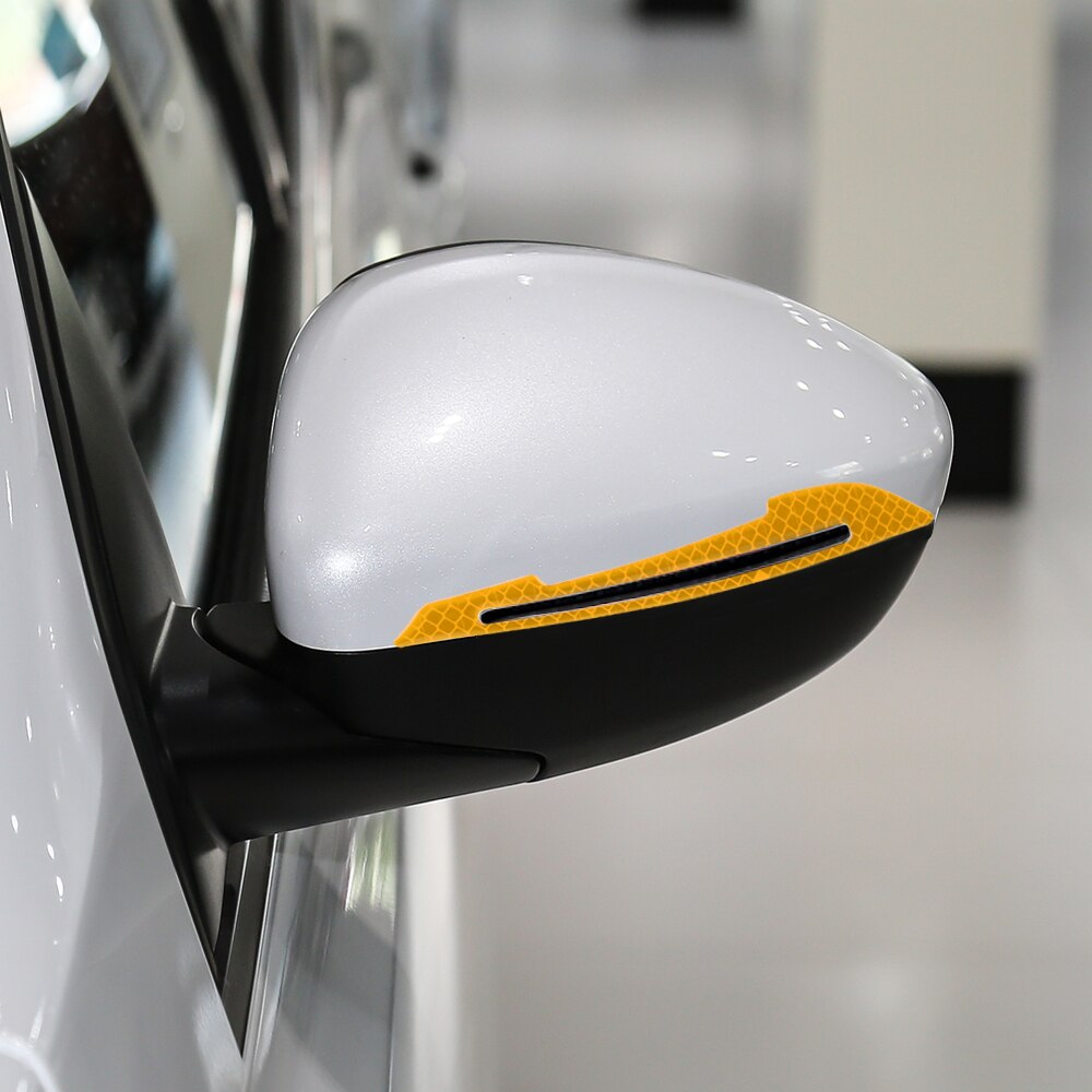 Décoration de voiture anti-collision 2 pièces autocollant réfléchissant de voiture autocollant de rétroviseur accessoires extérieurs de voiture autocollant d'avertissement de sécurité