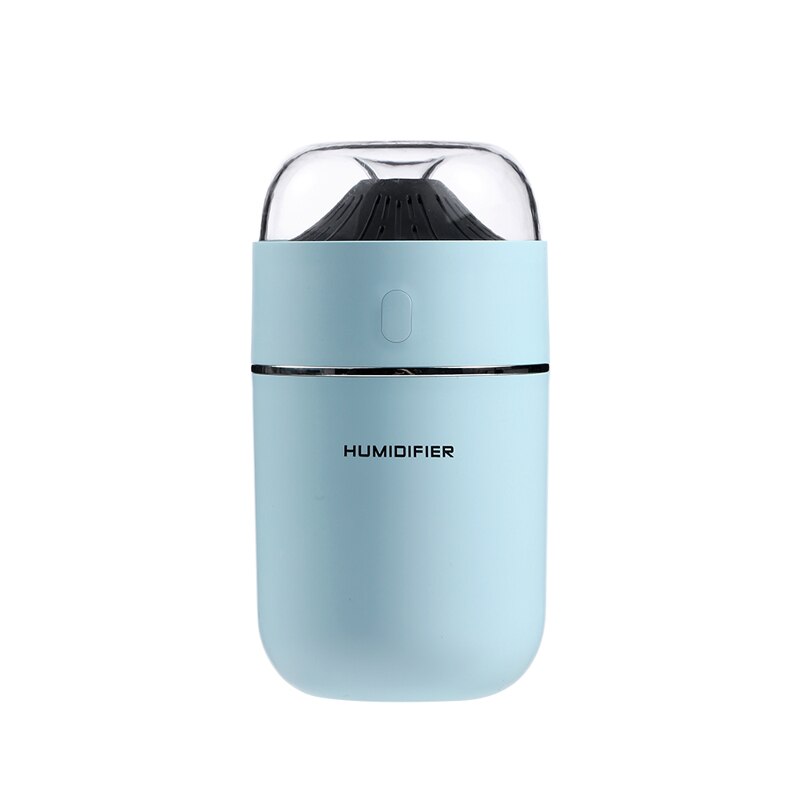 Aroma etherische olie diffuser kleine vulkaan luchtbevochtiger 320ml luchtreiniger led nachtlampje usb mini vernevelaar auto luchtverfrisser: Blauw