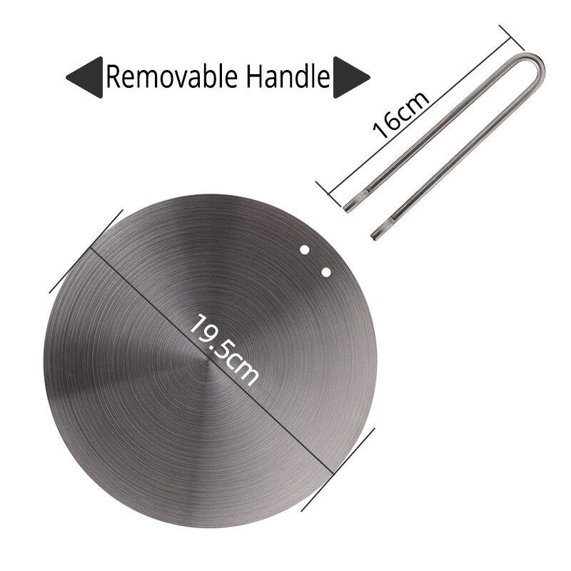 Rustfri stålgas og elektrisk komfurplade, tilgængelig  in 7.6 or 9.25 tommer størrelser: Aftagelig 19.5cm