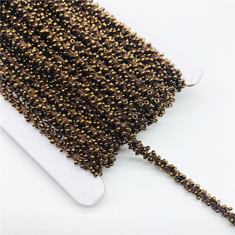 Corde de perles de cristal en dentelle, tissu perlé, ruban de garniture, bricolage, couture, applique de col, robe de mariée, décoration Guipure, 9,5 verges, 6mm: Pistolet En Métal