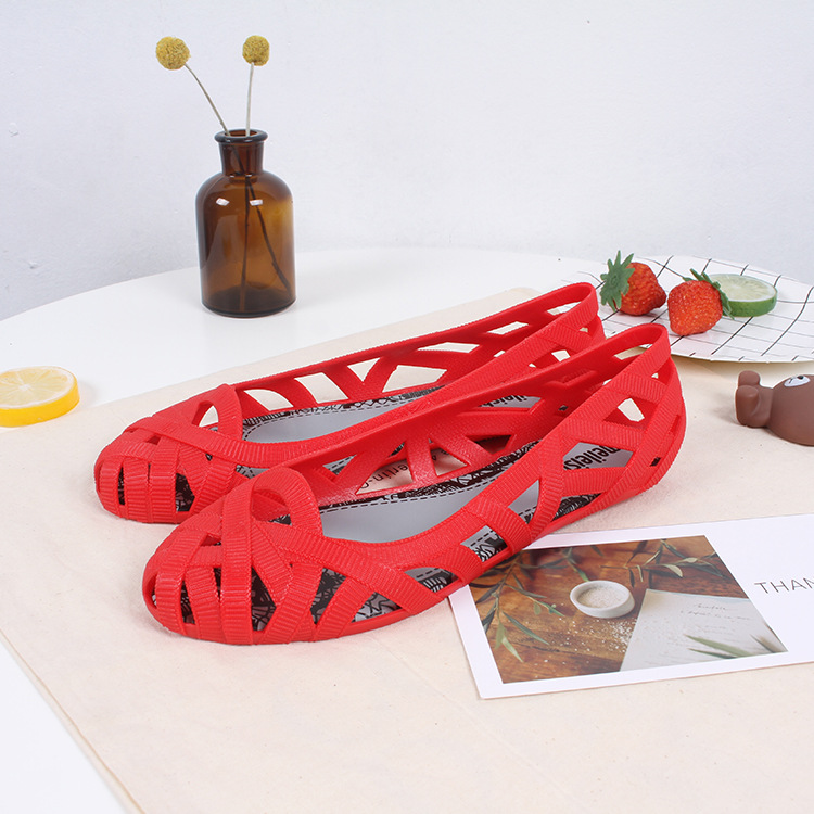 Mini Melissa Schoenen Vrouwen Jelly Sandalen Melissa Meisjes Jelly Sandalen Antislip Sandalen Ouder-Kind Schoenen Strand sandalen: Rood / 5