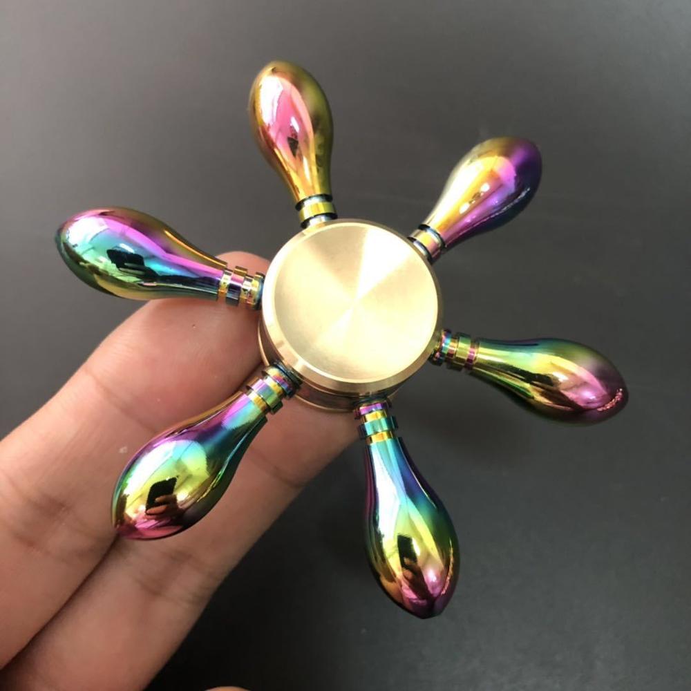 Copper Hand Spinner Fidget Metal Bearing Edc Finger Electroplate Hybrid Aluminum Alloy Metal Fidget Children Relieve Stress: 11