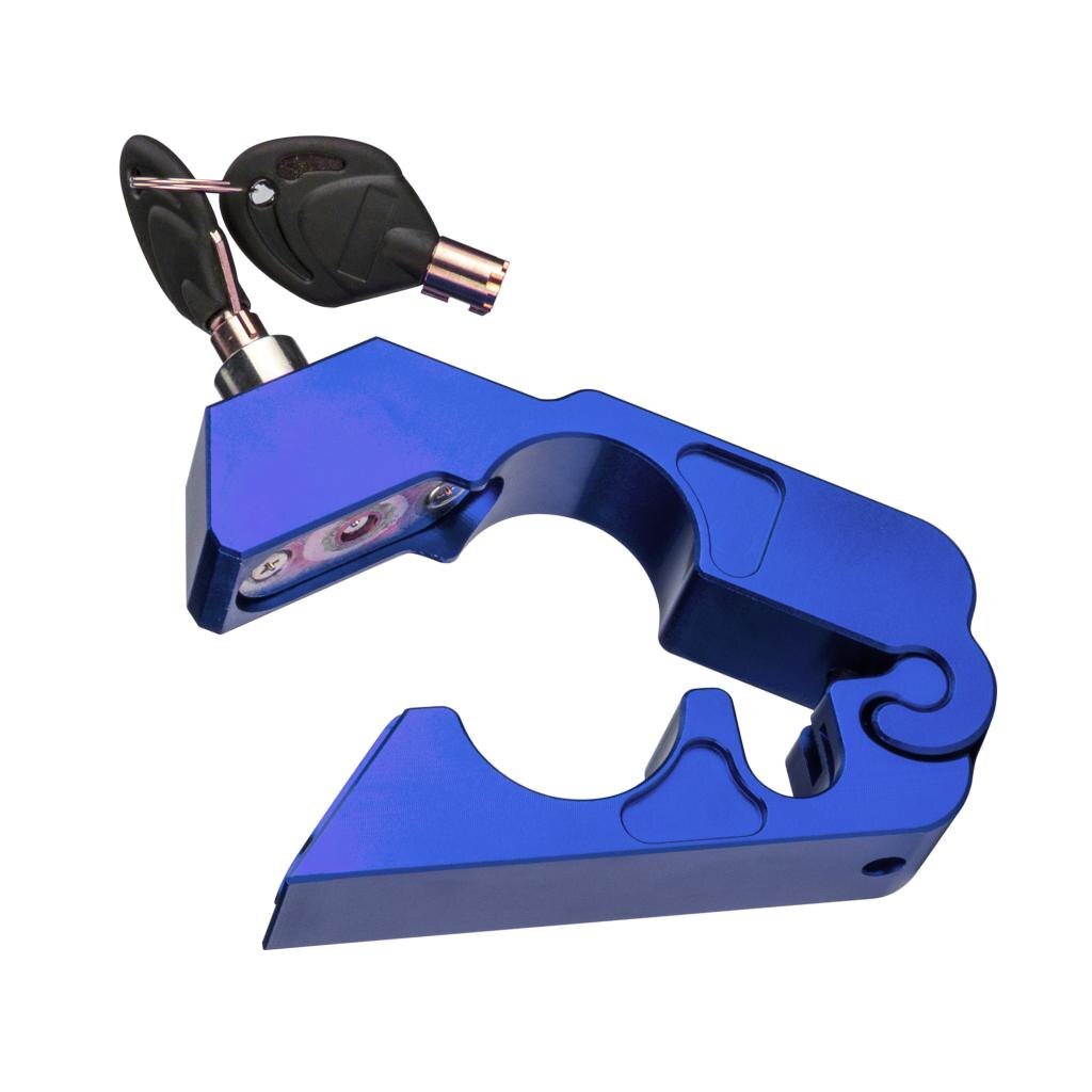 Blue Motorcycle Lock Anti Theft Bicycle Handlebar Grip Lock for Scooters ATV Street Bike Dirt Bike Motorbike