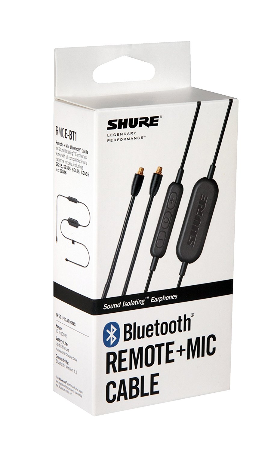 RMCE-BT1 Bluetooth Enabled Accessory Cable with Remote + Mic FOR SHURE SE215 SE315 SE425 SE535 SE846: Default Title