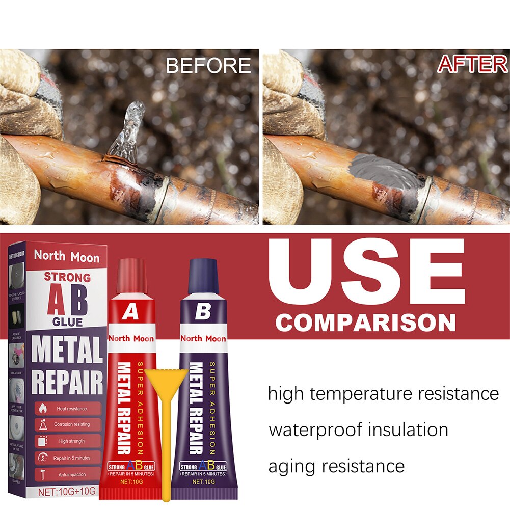 20g AB Metal Epoxy Adhesive Instant Repair Strong Paste Casting Glue Agent Industrial Heat Resistance Cold Weld Glue Gel