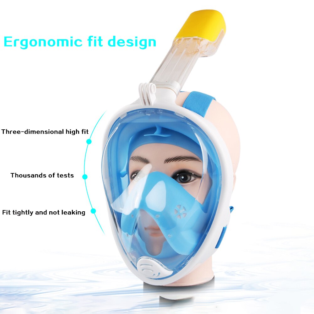 volle Gesicht Scuba Tauchen Maske Anti Fog Goggles mit Kamera Montieren Unterwasser Weiten Blick Schnorchel Schwimmen maske für Erwachsene jugend