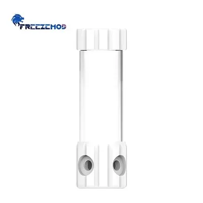 FREEZEMOD Transparent Computer Cylindrical Water Cooling Reservoir OD50MM POM Water Tank with Built-in Filtration PC Cooler: WHITE