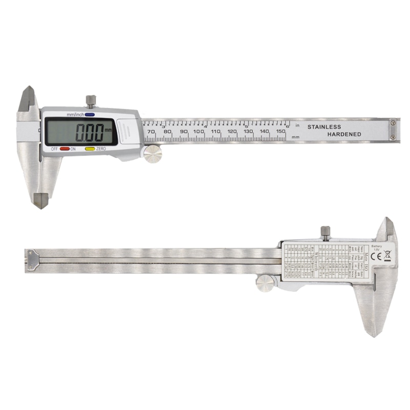 150mm electronic digital vernier caliper measurement tool digital caliper 6 inch lcd stainless steel metal caliper micrometer