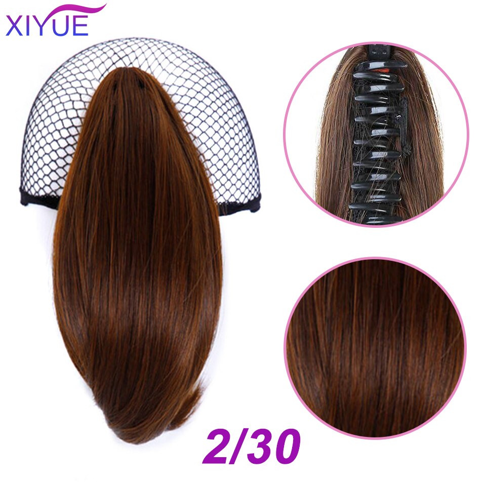7 Colors Short Straight Brown Black Little Pony Tail Hair Bun Synthetic Hair Ponytail Claw Hair Ponytails Hair Extensions: MW103-2-30