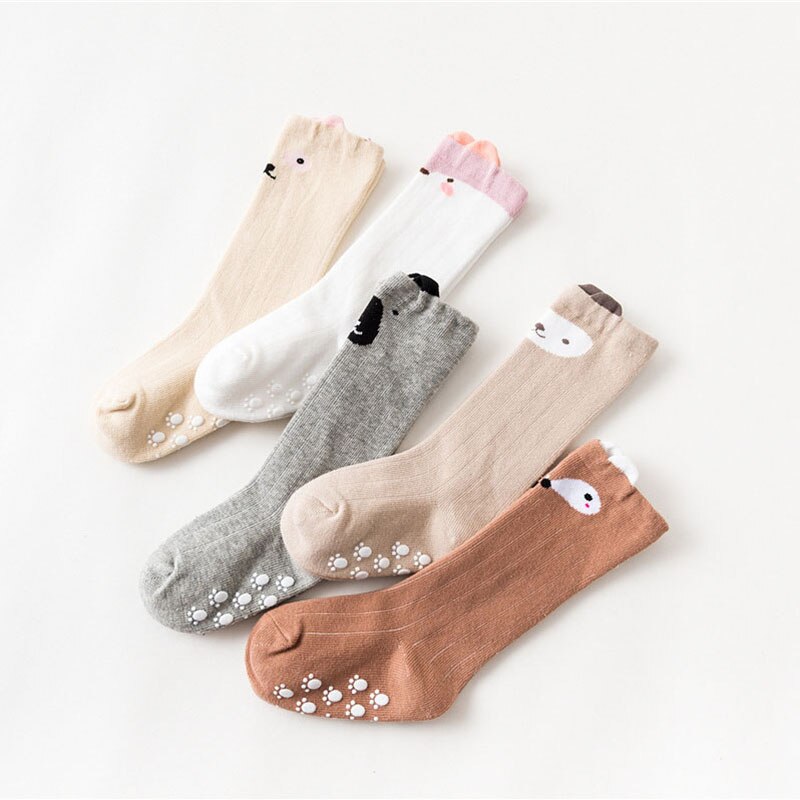Cartoon Cute Baby Socks Bear Animal Kids calzini lunghi in cotone Toddler Boys Girls calzini alti al ginocchio scaldamuscoli 1-3 anni