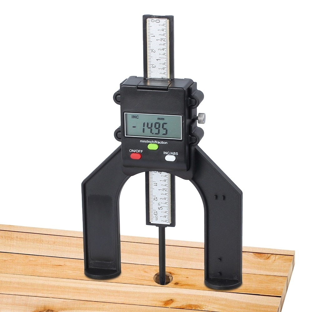 Digital Tread Depth Gauge Magnetic Self Standing Aperture 80mm Hand Routers Mini Digital Guage Height Gauge for Router Table
