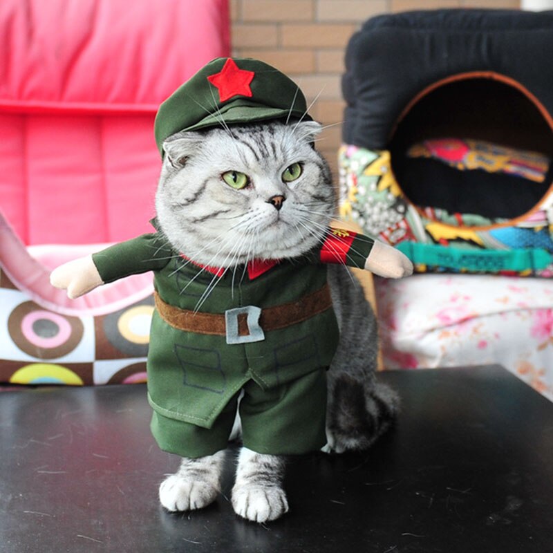 8 mönster rolig halloween katt kostym sjuksköterska polisläkare cosplay kostymer för små katter hundar chihuahua husdjur valp uniformskläder: Röda armén / M3