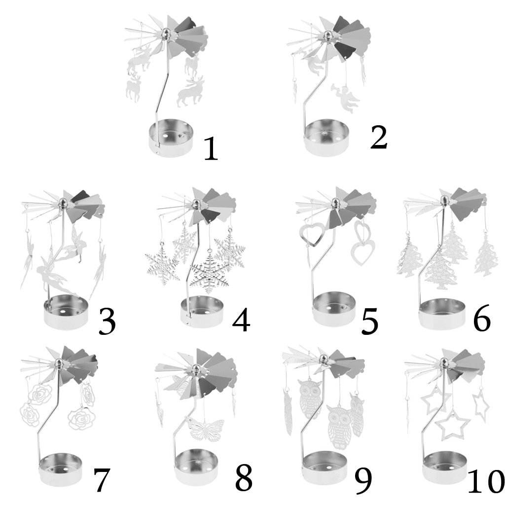 1x Thee Licht Kaars Houder Zilver Roterende Stijl Kandelaar Xmas Decor