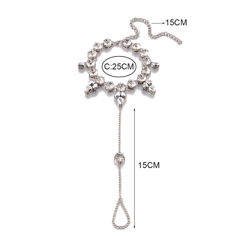 1Pcs Bohemian Crystal Water Anklet Barefoot Sandal Foot Chain Toe Ring Beach Ankle Jewelry For Women