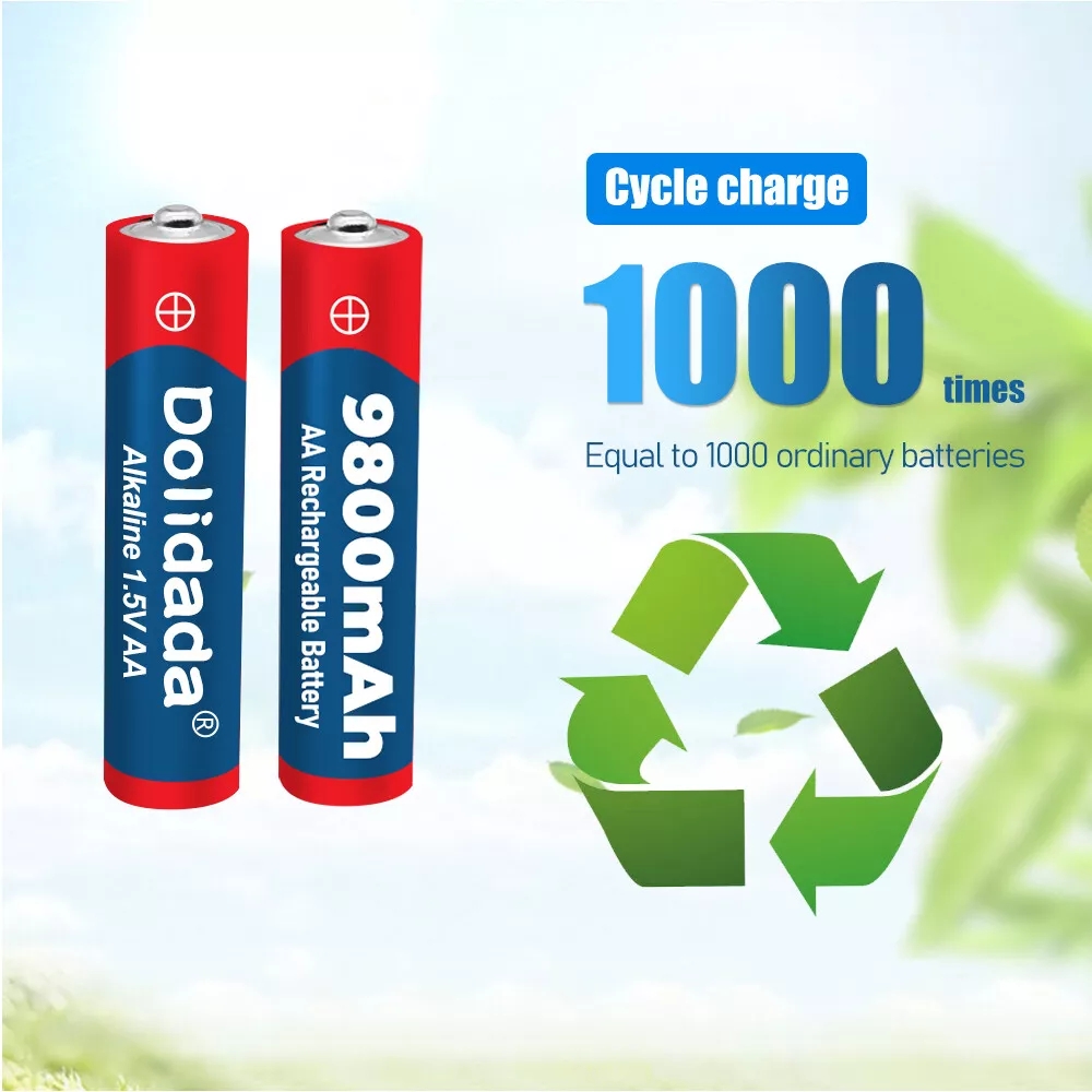 1,5 V AA 9800 mAh wiederaufladbarer Akku 100 % Original hochwertiges AA für LED-Leuchten, Spielzeugkameras, Mikrofonbatterie