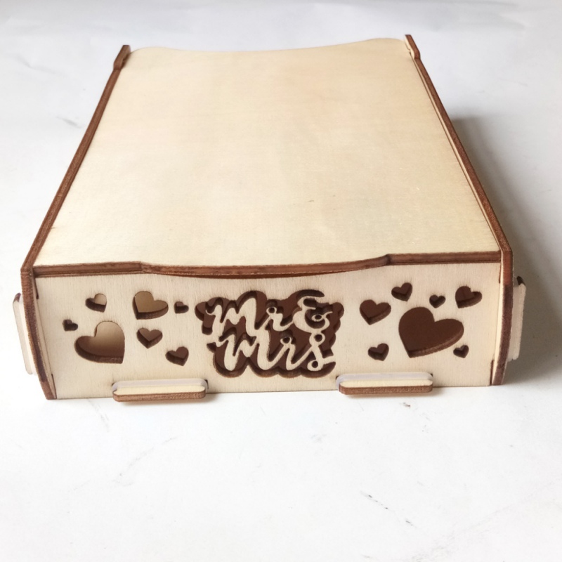 Party Wedding Guest Book Storage Box Wooden Card Boxes Decoration Birthday Supplies Heart Box