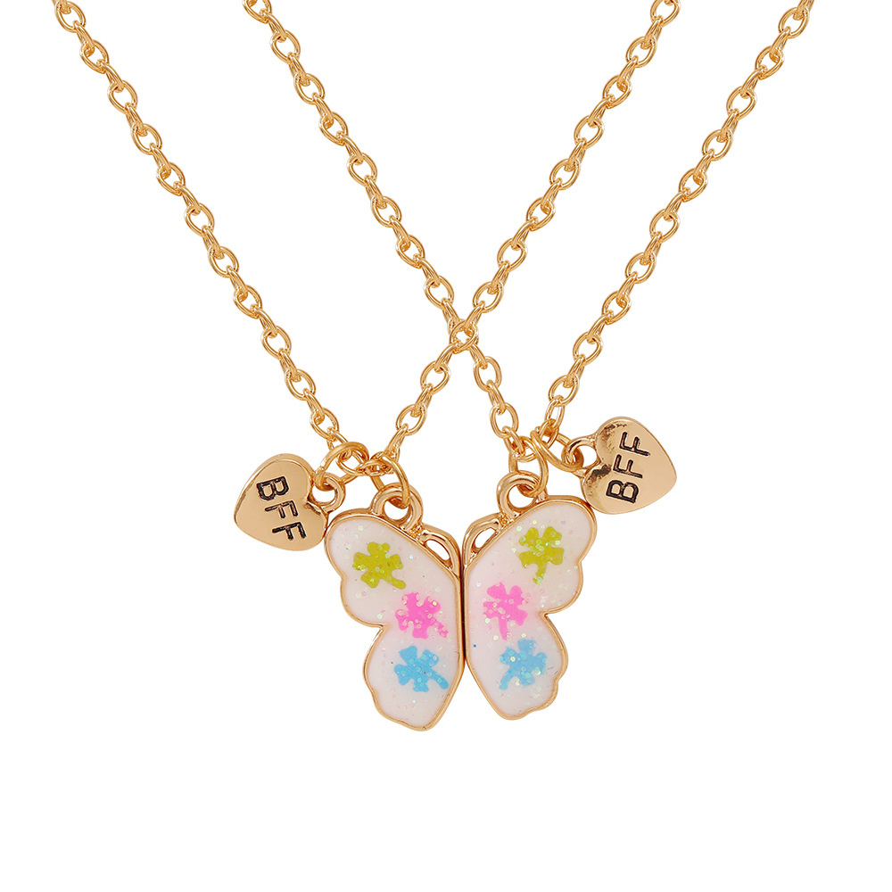 Süße Katze Herz Magnet Halsketten für Frauen Mädchen Kawaii Beste Freunde Neko Hündchen Ebene Anhänger Kette BFF Freundschaft Schmuck: Nachgemachter Rhodium überzogen