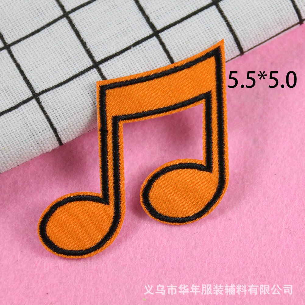 Music Note Patches Stickers Ijzer Op Kleding Warmteoverdracht Applique Diy Geborduurde Applicaties Doek Patch: 1