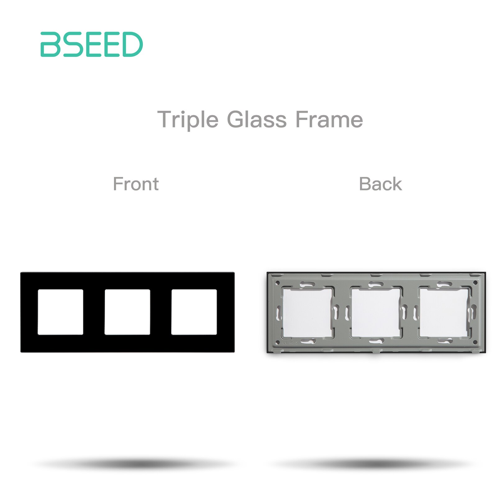 BSEED EU Standard Wall Glass Frame DIY Parts For Light Switch Sockets Metal Plate Included Crystal Panel Only 86/157/228mm: Orange