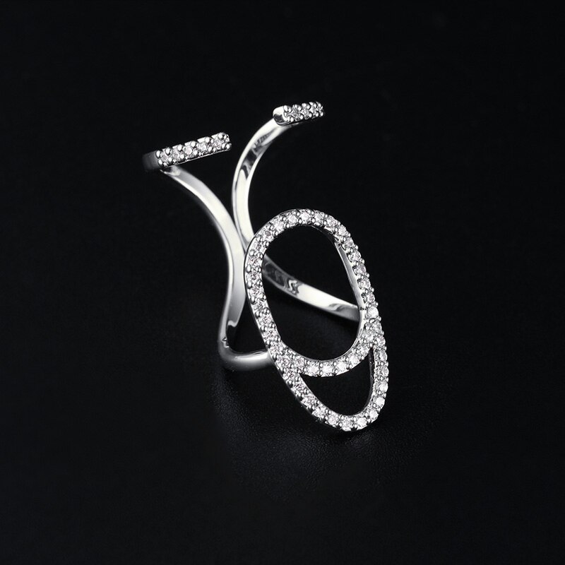 HUANZHI Neue Koreanische modisch Coole glänzend Strass Intarsien Fingerspitze Nagel Legierung ringe für Frauen Mädchen Party Zubehör: F