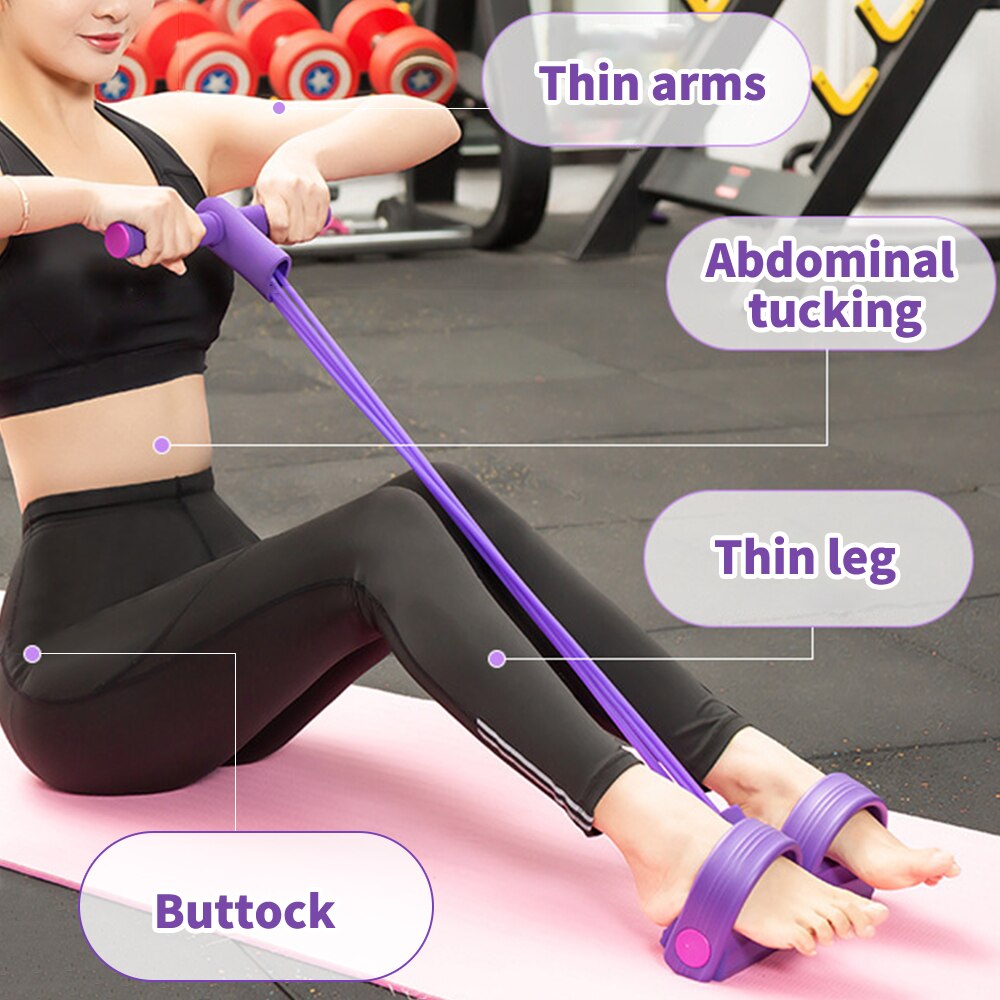 4 modstand elastisk træk reb træner roer mave modstand bånd hjem gym sport træning elastiske bånd til fitness udstyr