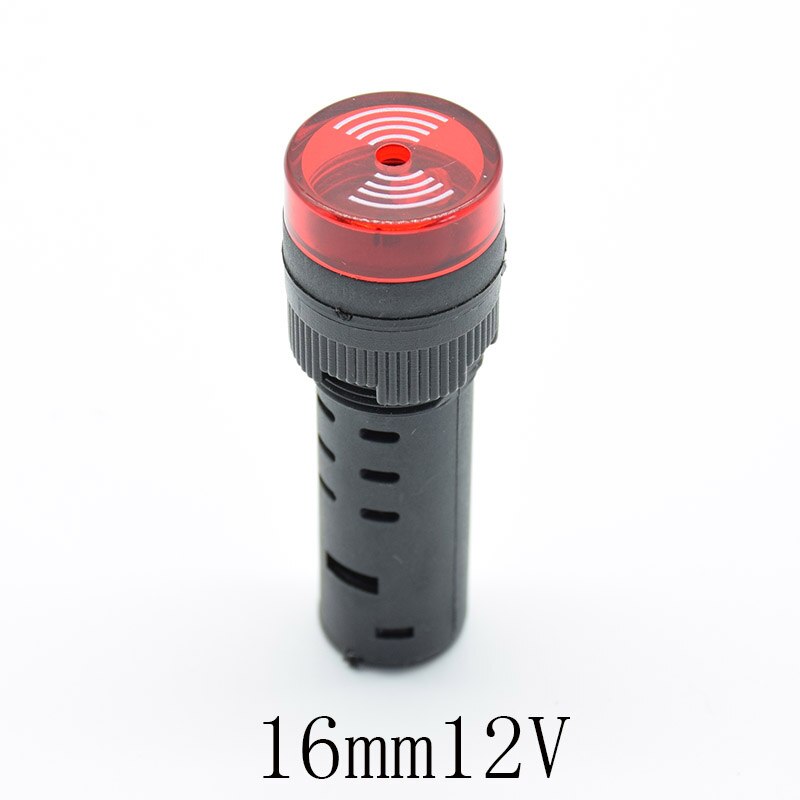 1pc Panel Mount 16mm led Indicator buzzer 12V 24V 220V led buzzer red green yellow Signal light