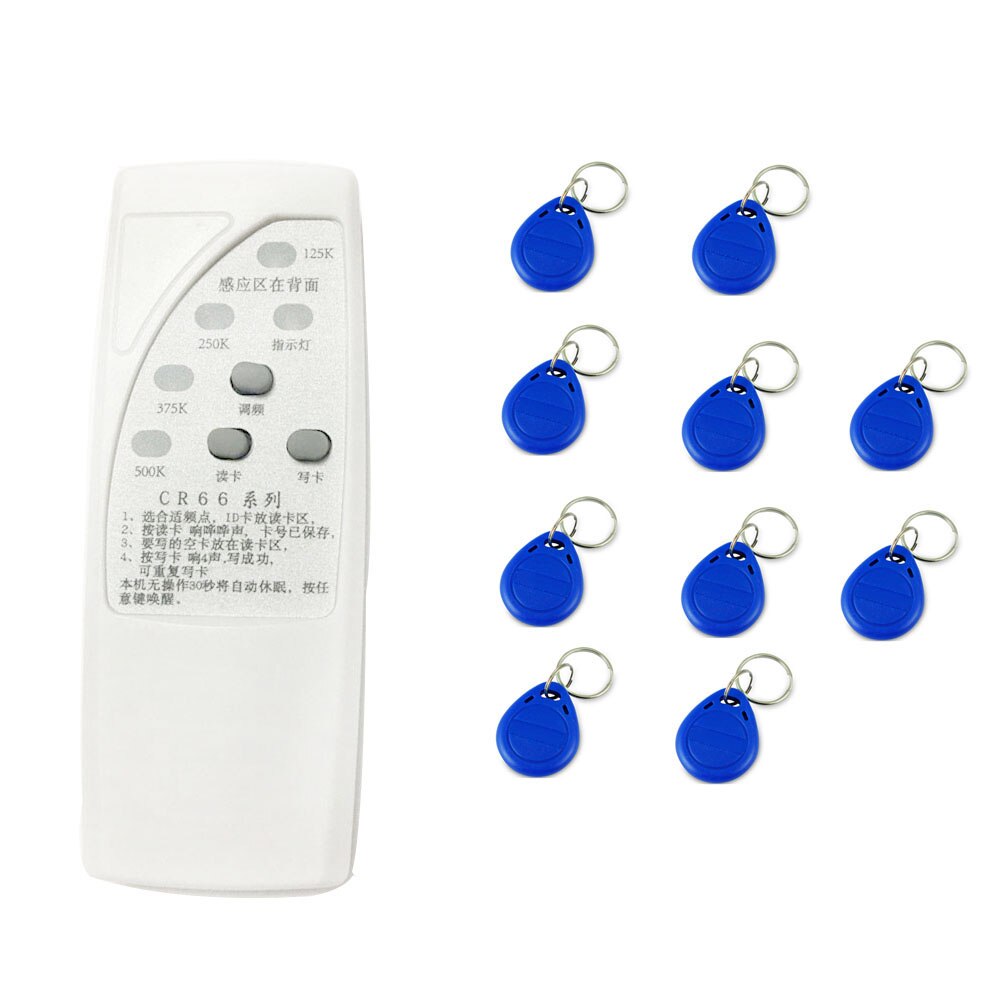 125Khz RFID Card Duplicator Copier 125/250/375/500KHz CR66 RFID Scanner Programmer Reader Writer Duplicator: writer and 10keys