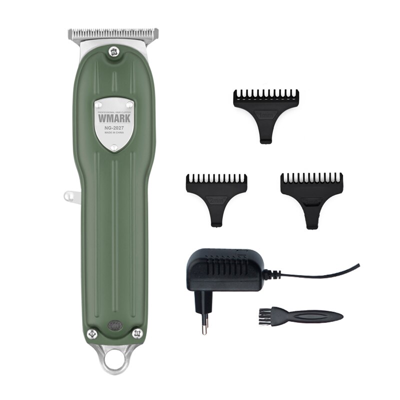 WMARK NG-2027 hair clippers Zero-cut detail trimmer beard car electric haircut razor edge T-wide blade 7000 RPM: 2027 Green