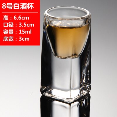 1PCS Mug Crystal Cup Shot Toughened Glass Cup High Spirits White Wine glasses Drinking Thick Bottom Liquor whisky: 08