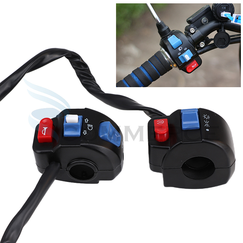 Interruptor de Control de manillar izquierdo y derecho de motocicleta, señal de giro de bocina para bicicleta eléctrica Gy6, 50cc, 125cc, 150cc, piezas de Scooter de ciclomotor, 12V, 22mm