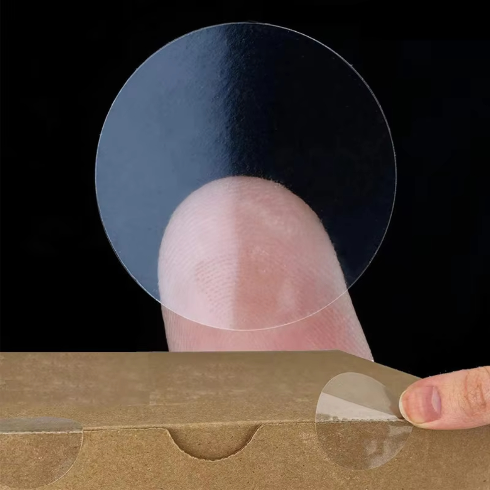500PCsTransparent 2"/2.5"/3.0" Round PVC Stickers Envelope TabSealer and Retail Package Clear Seal Labels Sealing Tape Sticker