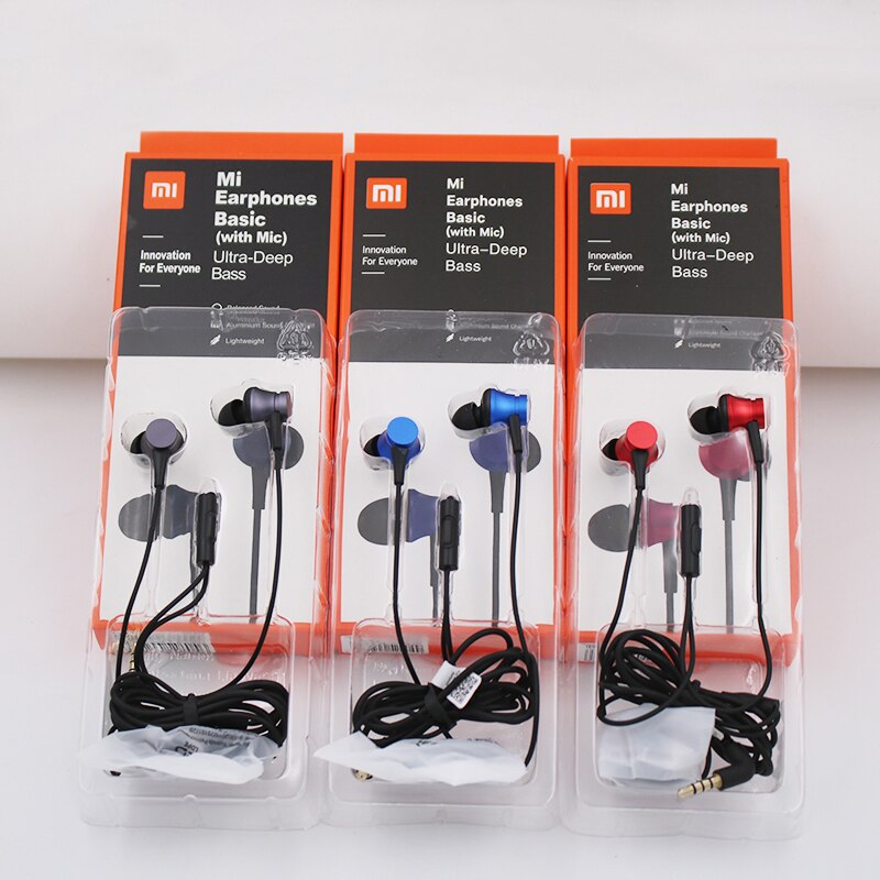 För xiaomi piston 3 hörlurar mi fresh 3.5mm in-ear hörlurar med mikrofon för mi  cc9 note 10 lite poco  f1 f2 pro redmi note 8t 9c