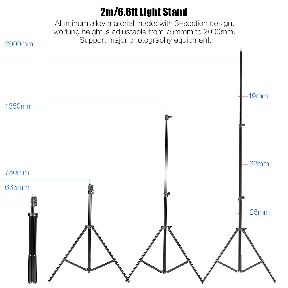 in CZ ES FR ES Foto Studio Beleuchtung Bausatz einstellen 2*2M Licht Stehen + 2*33 "weiches Licht Regenschirm + 2*45W Glühbirne + 2 * schwenken Licht Buchse