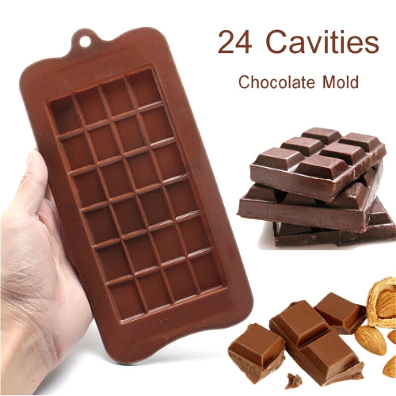 Chocolade Mould Silicone Fondant Candy Bakvormen Gereedschap Jelly Ice Cube Mold Lade 1 st food grade 24 Holte