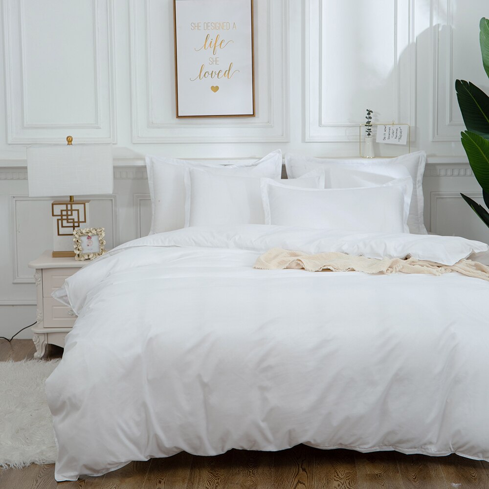 Weiß Bettbezug-einstellen Bettdecke Auf sterben Bett Streifen König Größe Bettwäsche einstellen Luxus 180x210 Bett Bettwäsche Einzel doppel Tröster setzt: Weiß / 150x200cm