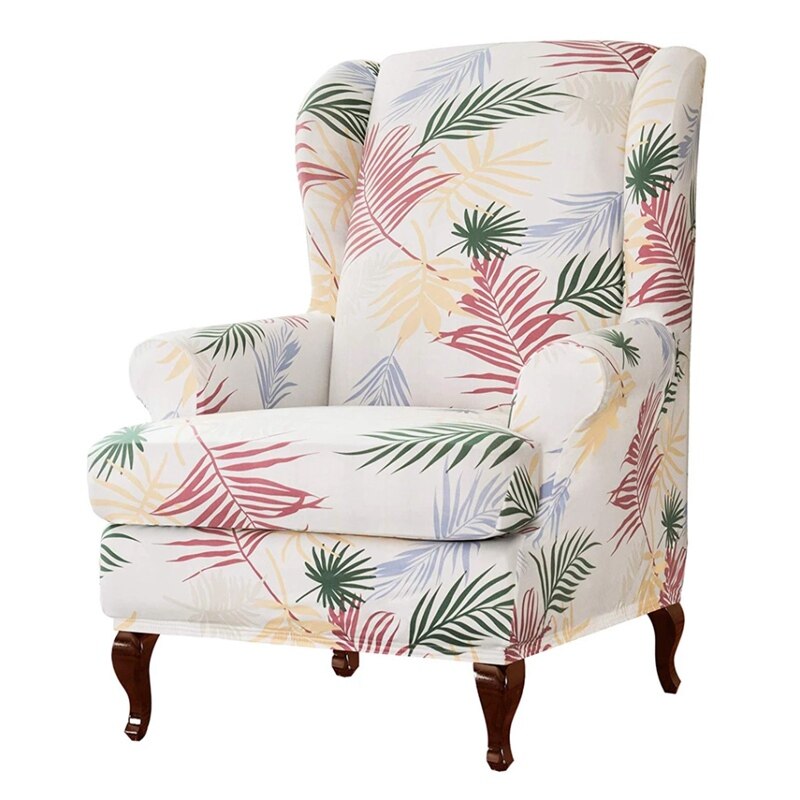 2 stuks/set vleugelstoelhoes stretch eenpersoonsbankhoes all-inclusive fauteuils bankhoes spandex stoelhoes stoelbeschermer